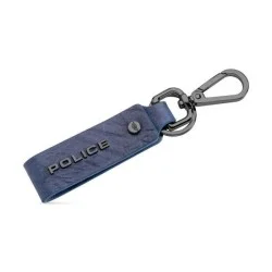 Police Leather Keyring Droid - Blue